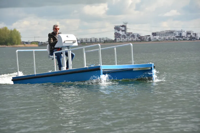 MegaShark operating on open water with an operator aboard