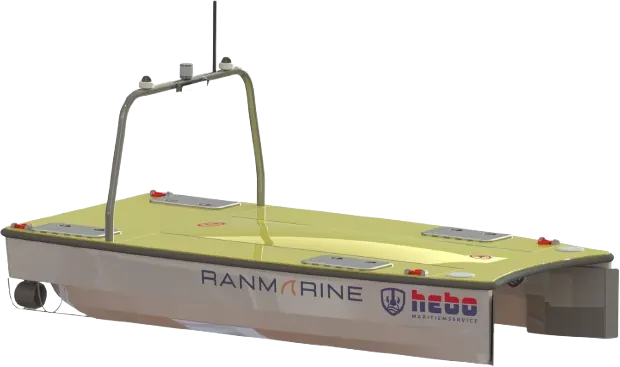OilShark vessel with skimming frame, 3D render